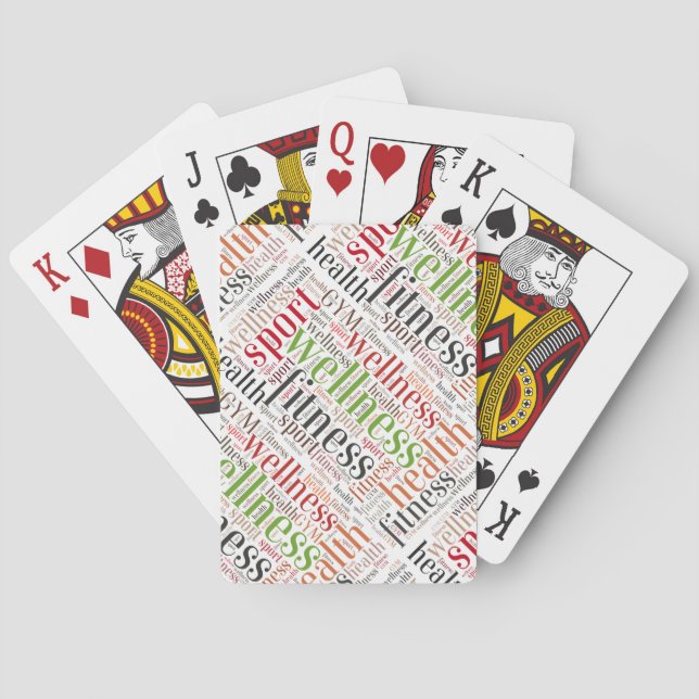 Fitness words poker cards (Back)