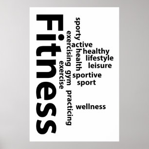 Fitness words poster