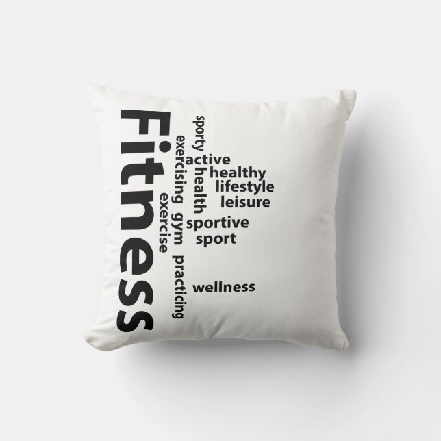 Fitness words throw pillow (Front)