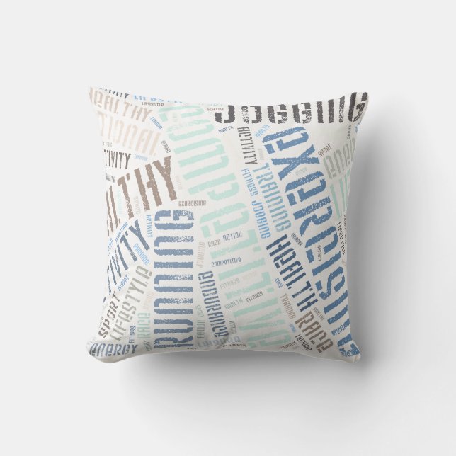 Fitness words throw pillow (Front)