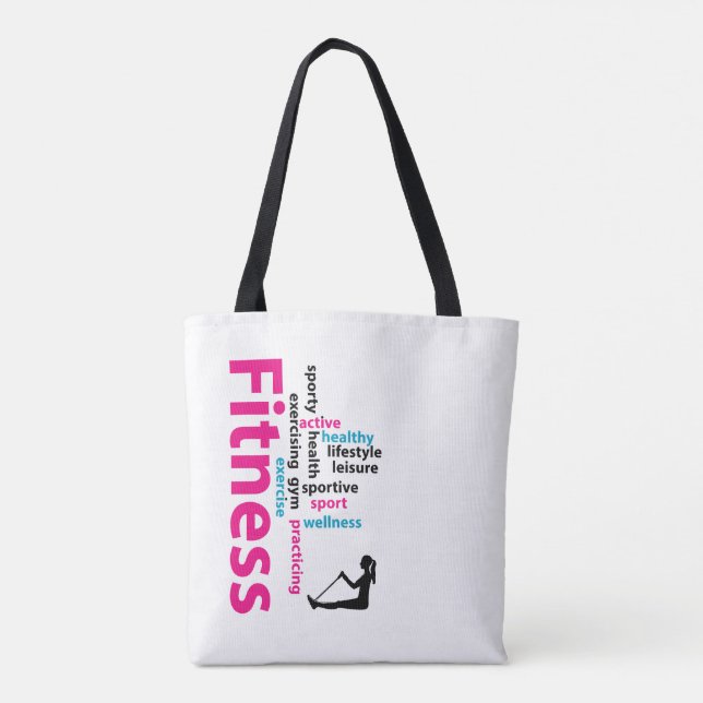 Fitness words tote bag (Back)