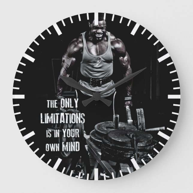 Fitness Workout Gym Motivation Large Clock (Front)