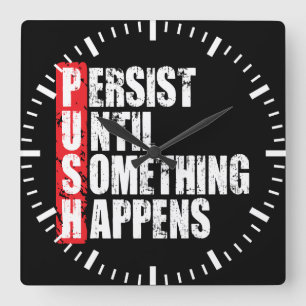 Fitness Workout Gym Motivation - Push Square Wall Clock