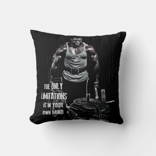 Fitness Workout Gym Motivation Throw Pillow