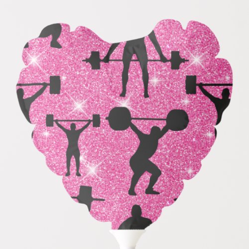 Fitness Workout Gym Sport Pink Glitter Balloon