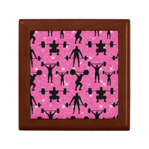 Fitness Workout Gym Sport Pink Glitter Gift Box