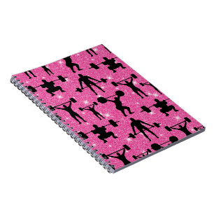 Fitness Workout Gym Sport Pink Glitter Notebook
