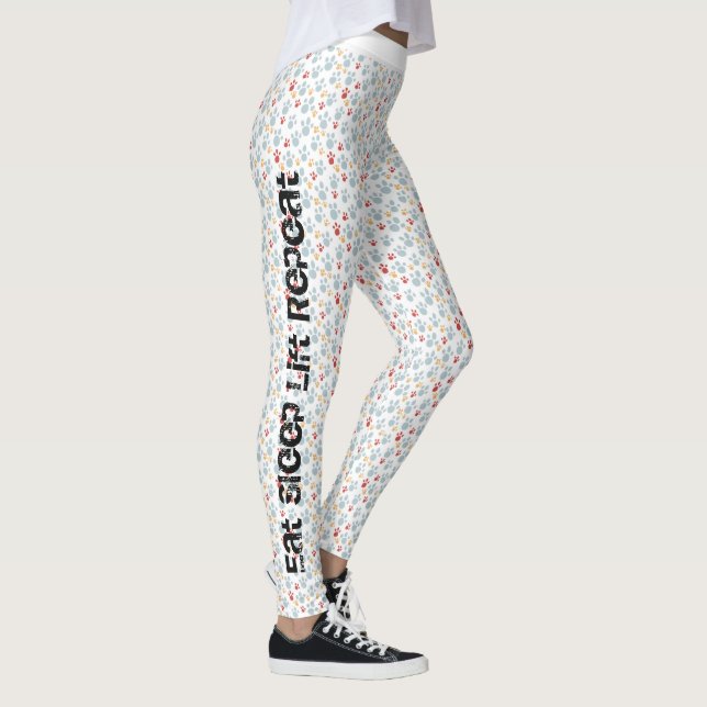 Fitness Workout Paw Print Leggings (Right)