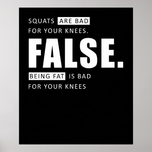 Fitness Workout Squats Leg Day Motivation Poster