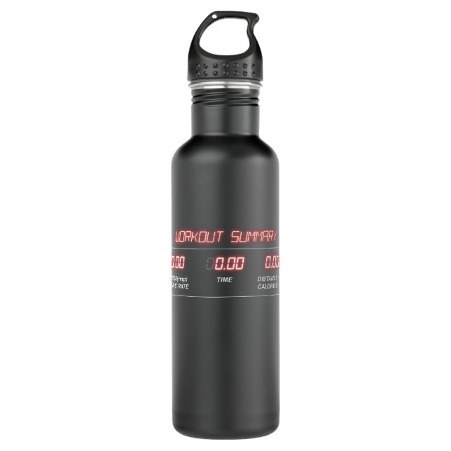Fitness workout summary stainless steel water bottle (Front)