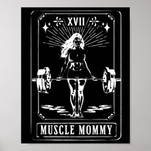 Fitness Workout Tarot Card Muscle Mommy Gym Women Poster