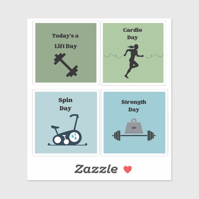 Fitness Workouts Gym Days Vinyl Stickers  (Sheet)