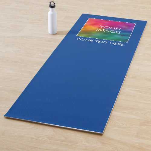 Fitness Yoga Mats Your Text Photo Here Deep Blue