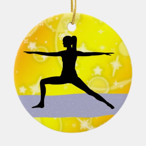 Fitness Yoga _ Warrior _ SRF Ceramic Ornament