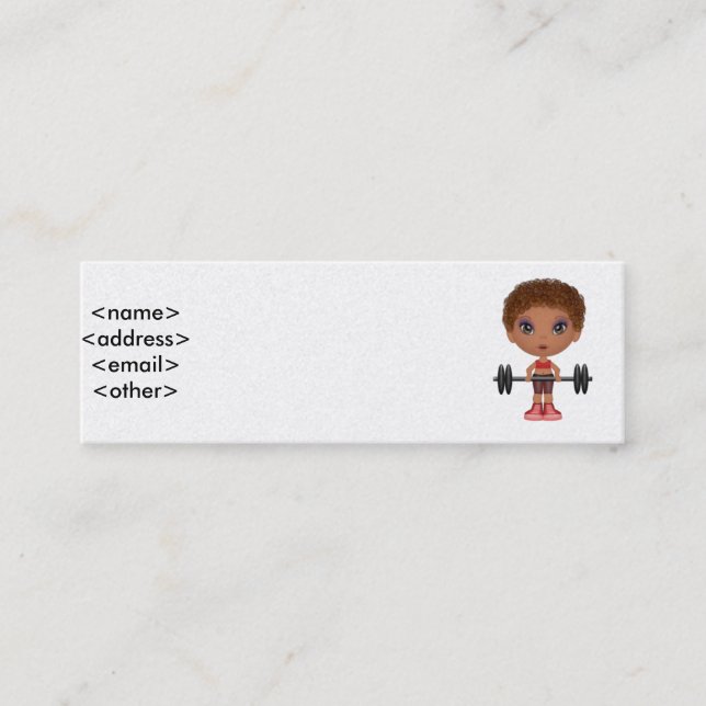fitnessbuddie2, <name><address><email><other> mini business card (Front)