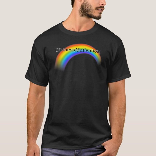FitnessMotivation Hashtag Rainbow T-Shirt (Front)