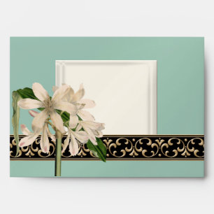 Fits 5x7 Baroque Vintage Lily Gold Invite Envelope