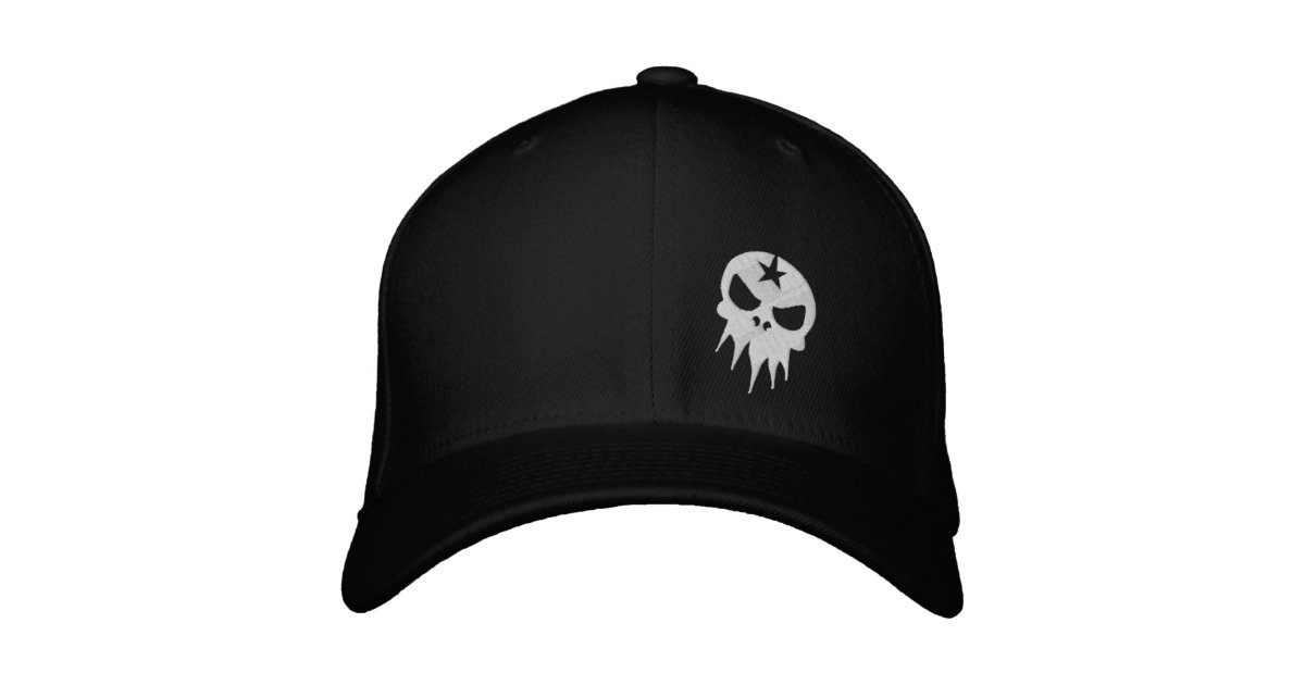 Fitted Embroidered Skull Hat Zazzle