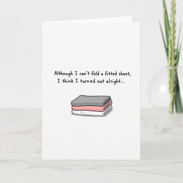 Fitted Sheet Funny Greeting Card (Front)