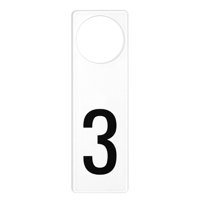 Fitting room sign door hangers with numbers (Front)