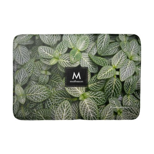 Fittonia Mosaic Plant with Variegated Leaves Bath Mat