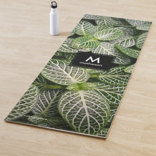 Fittonia Mosaic Plant with Variegated Leaves Yoga Mat