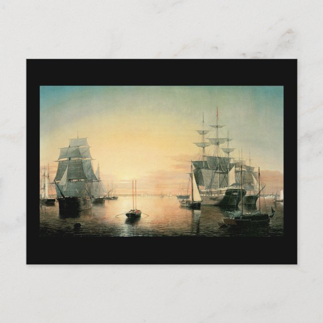 Fitz Hugh Lane Boston Harbor Postcard (Front)