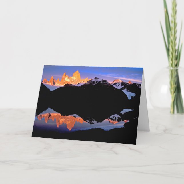 Fitz Roy Group Reflected in Glacial Lakes Card (Front)