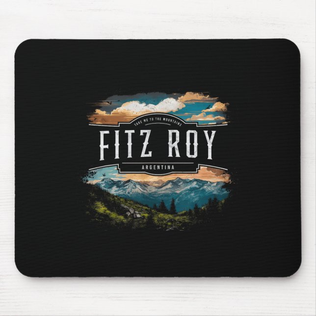 Fitz Roy Mountains Argentina Hiking Outdoors Vinta Mouse Pad (Front)