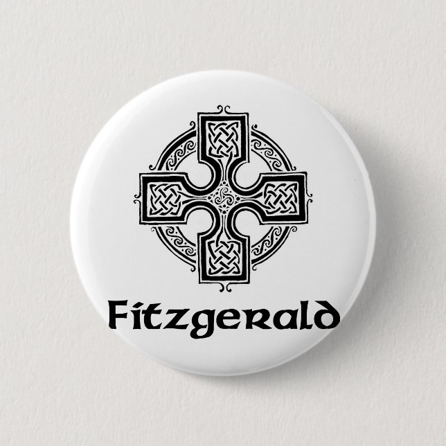 Fitzgerald Celtic Cross Pinback Button (Front)