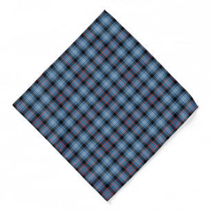 Fitzgerald Clan Tartan Blue Plaid Pattern Bandana