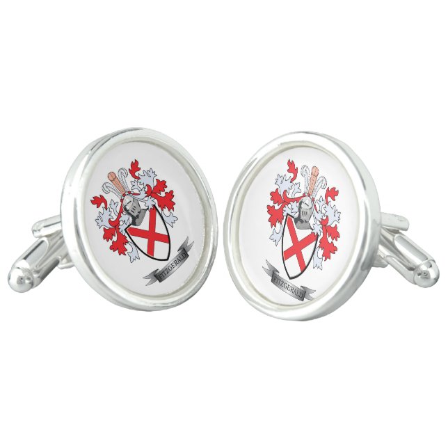 Fitzgerald Coat of Arms Cufflinks (Angled)