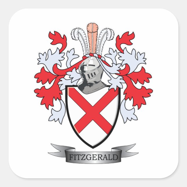 Fitzgerald Coat of Arms Square Sticker (Front)