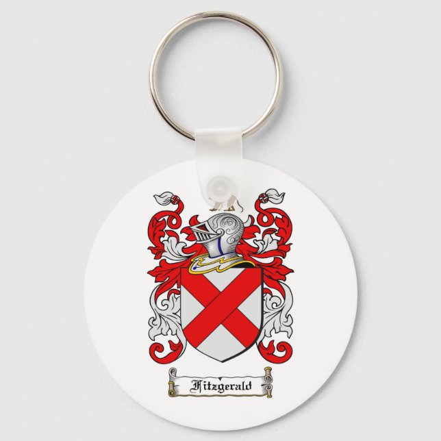 FITZGERALD FAMILY CREST -  FITZGERALD COAT OF ARMS KEYCHAIN (Front)