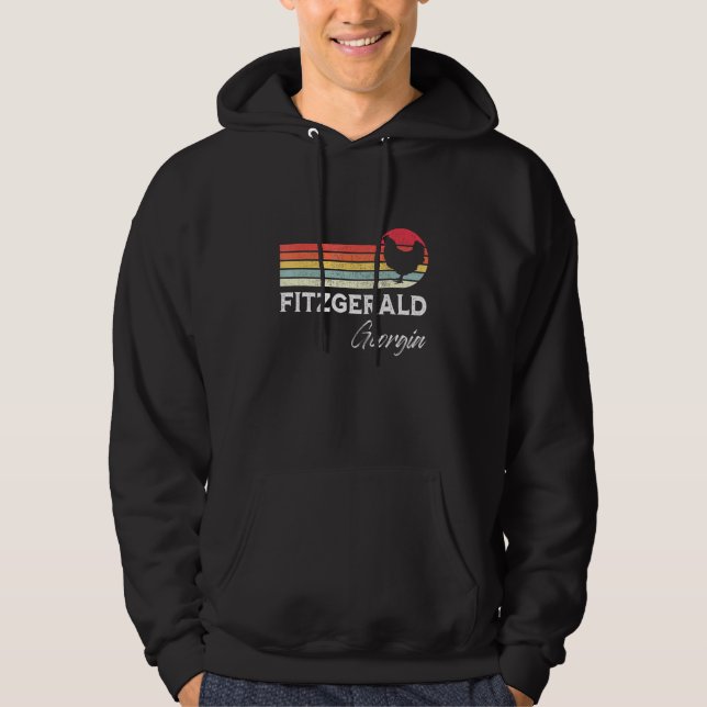 Fitzgerald Georgia Retro Chicken Souvenir Hoodie (Front)