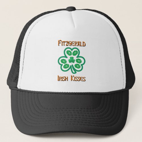 Fitzgerald Irish Kisses Clover Shamrocks Lips Trucker Hat