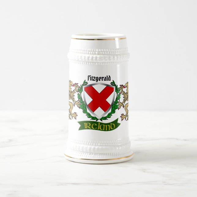 Fitzgerald Irish Shield Personalized Beer Stein (Center)