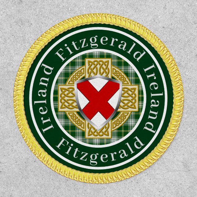 Fitzgerald Shield & Celtic Cross Personalized Patch (Front)