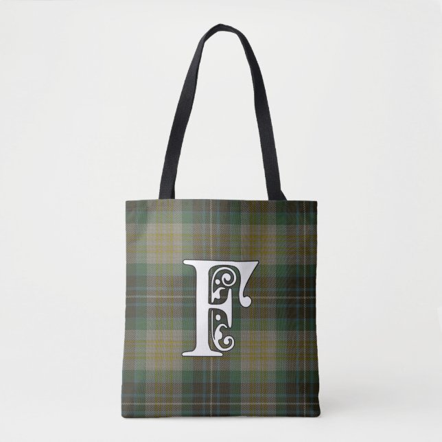 Fitzpatrick Clan Tartan Monogram Tote Bag (Front)