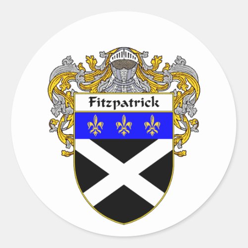 Fitzpatrick Coat of Arms Mantled Classic Round Sticker
