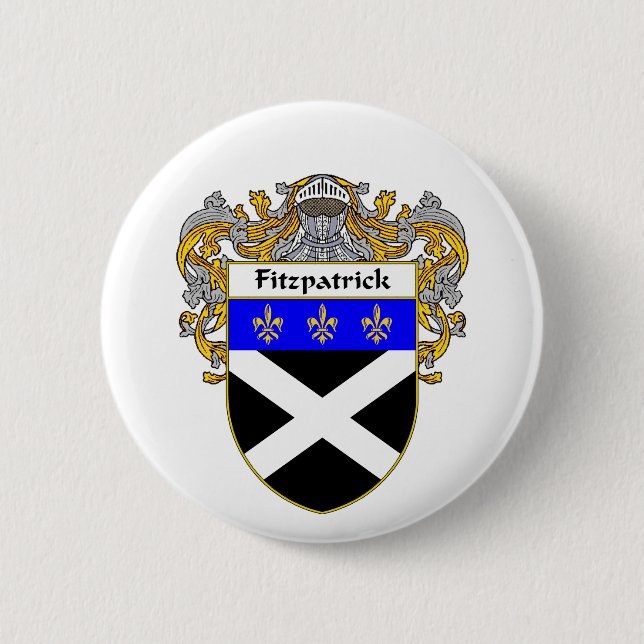 Fitzpatrick Coat of Arms (Mantled) Pinback Button (Front)