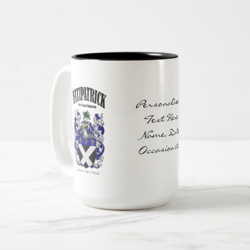 Fitzpatrick Family Crest Translation  Meaning Two_Tone Coffee Mug