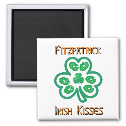 Fitzpatrick Irish Kisses Clover Shamrocks Lips Magnet