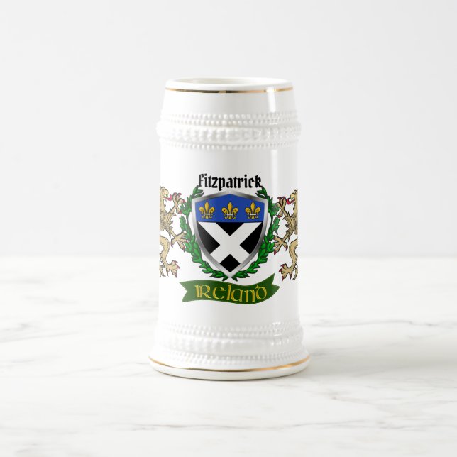 Fitzpatrick Irish Shield Personalized Beer Stein (Center)