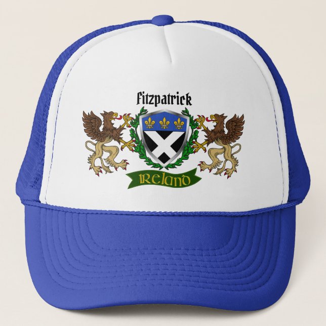 Fitzpatrick Irish Shield Personalized  Trucker Hat (Front)