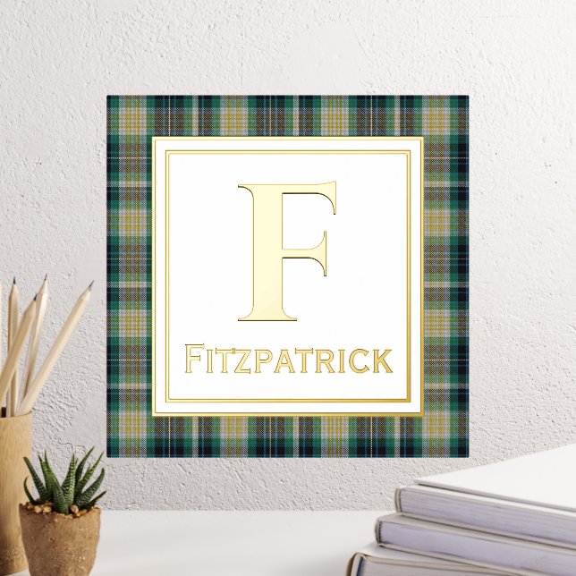 Fitzpatrick Tartan Plaid Monogram Foil Prints (In Situ (Desk 3))