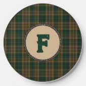 Fitzsimmons Plaid Monogrammed Wireless Charger (Front)
