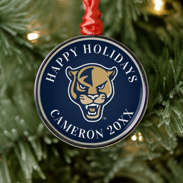 FIU Panther Head Metal Ornament (Tree)