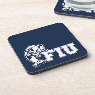 FIU Panthers - White Logo Beverage Coaster