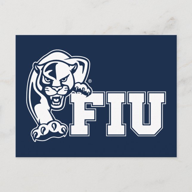 FIU Panthers - White Logo Invitation Postcard (Front)